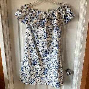Chaps Dress Womens Size 12 Floral Boat Neck Sundress Summer Sleeveless
